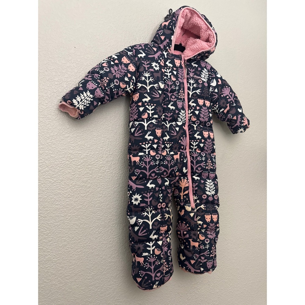 Columbia Fleece Lined Bunting Snow Winter Suit Pink Size 18-24 Months - Picture 4 of 12